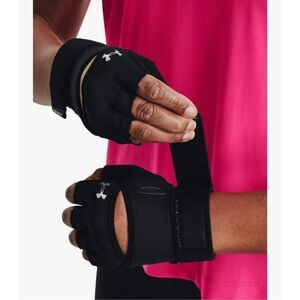 NWT Under Armour Womens Black Weightlifting Training Half Finger Gloves Sz Small